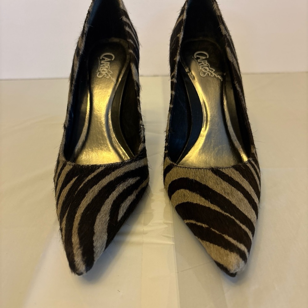 Carlos by Carlos Santana Zebra Print Heels - Black and Tan